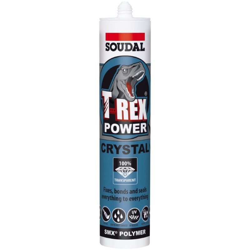 SOUDAL - T-REX POWER FAST GRAB - CRYSTAL CLEAR - 290ML